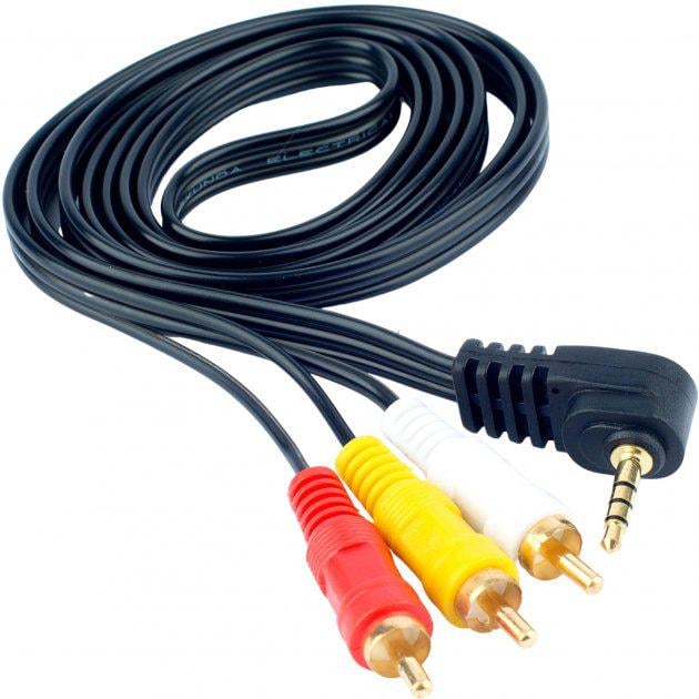 Кабель перехідник AV miniJack 3,5 - 3 x RCA 1,8 м (800)
