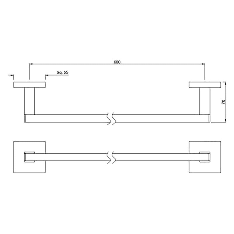Держатель для полотенца KUBIX PRIME JAQUAR перекладина хром 600 мм (237215) - фото 2
