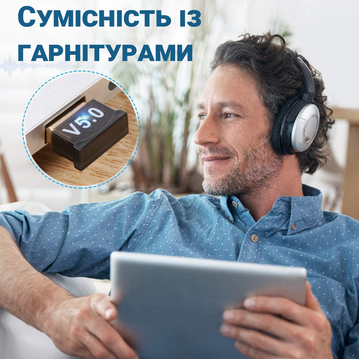Адаптер Bluetooth 5,0 Addap UBA-03 беспроводной Usb переходник ПК - фото 9