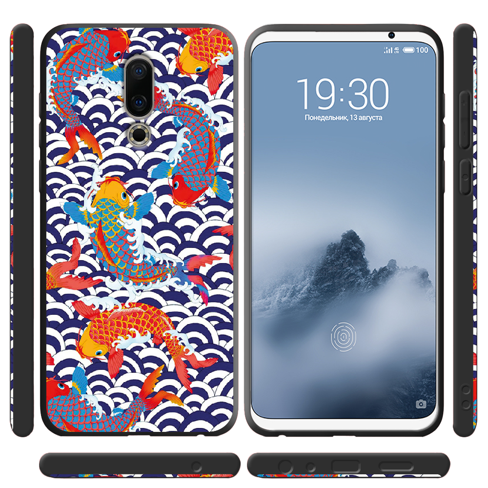 Чохол BoxFace Meizu 16 TH Koi Fish Чорний силікон (35817-up2477-36103) - фото 2