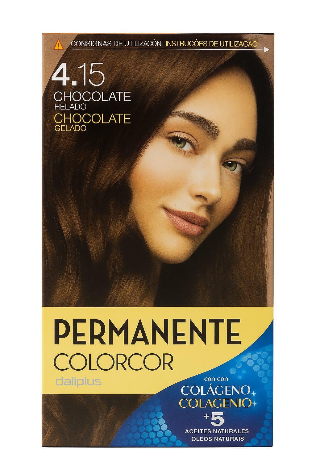 Краска для волос Daliplus Permanente Colorcor 4.15 CHocolate Helado Шоколад