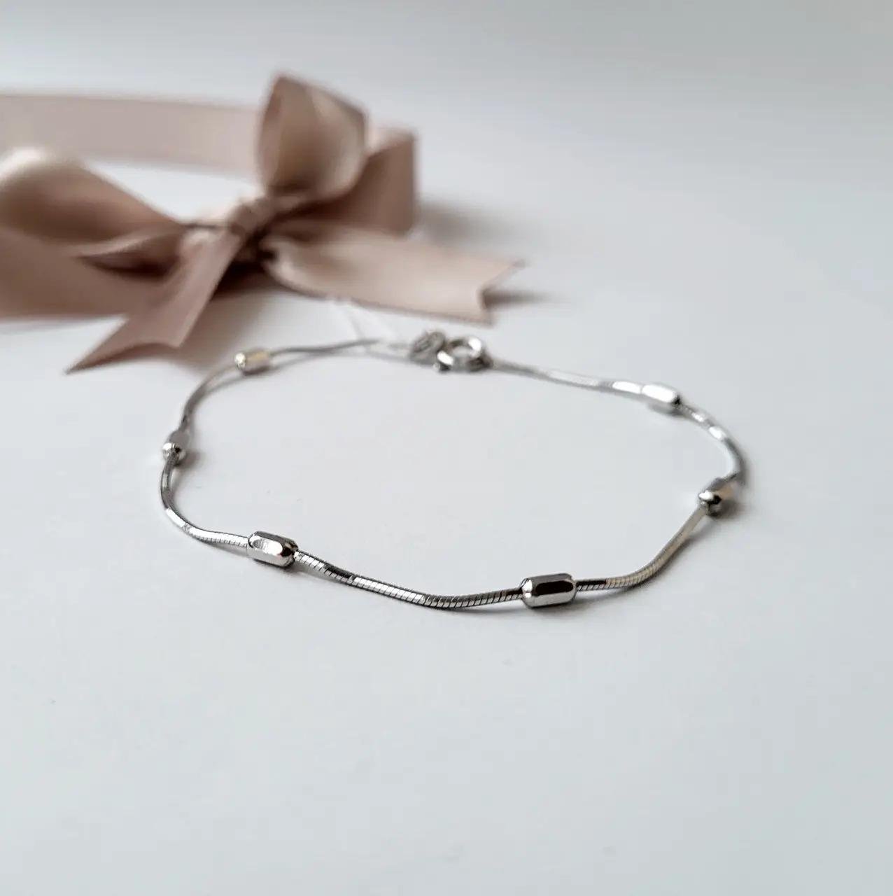 Браслет с шариками серебряный женский (252р2/18)