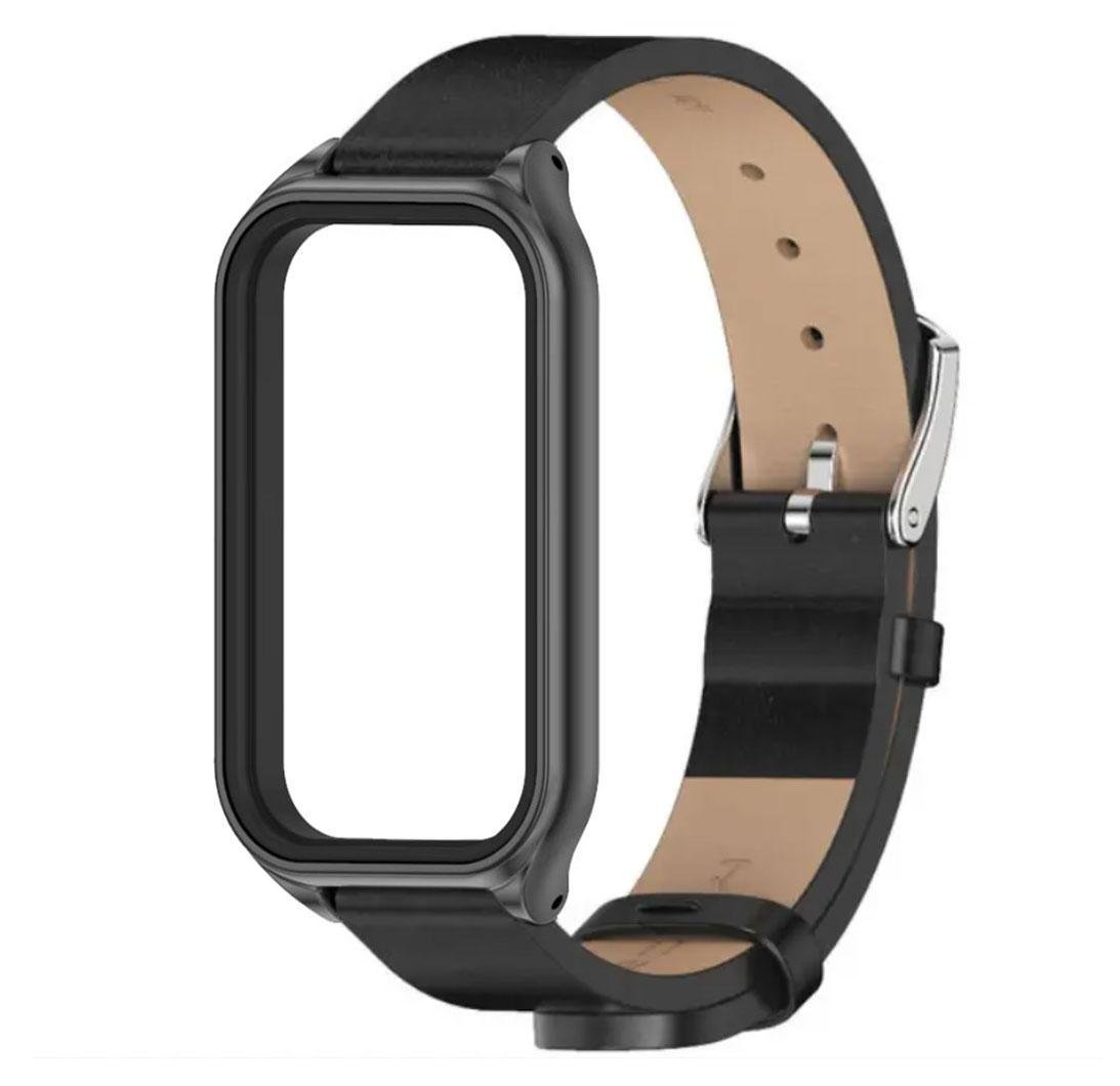 Ремешок кожаный Mijobs для фитнес браслета Xiaomi Smart Band 9 Active Black (2583361304)
