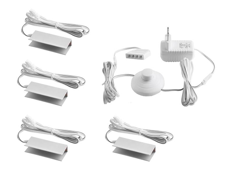 Комплект светодиодных клипс алюминиевых LEDUA для подсветки стеклянных полок 4шт 220В синий (37362197)