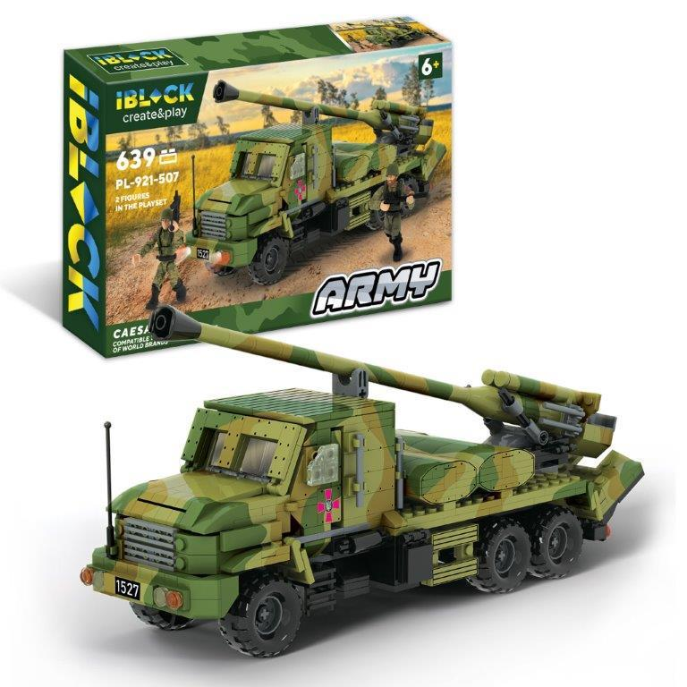 Конструктор пластиковый Iblock Французские САУ CAESAR самоходная артиллерия 639 дет. 46x6,4x29 см (2516940549)
