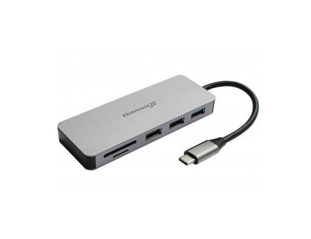 Концентратор USB-хаб Grand-X SG-512 SD/MICRO SD reader HDMI TypeC - фото 1