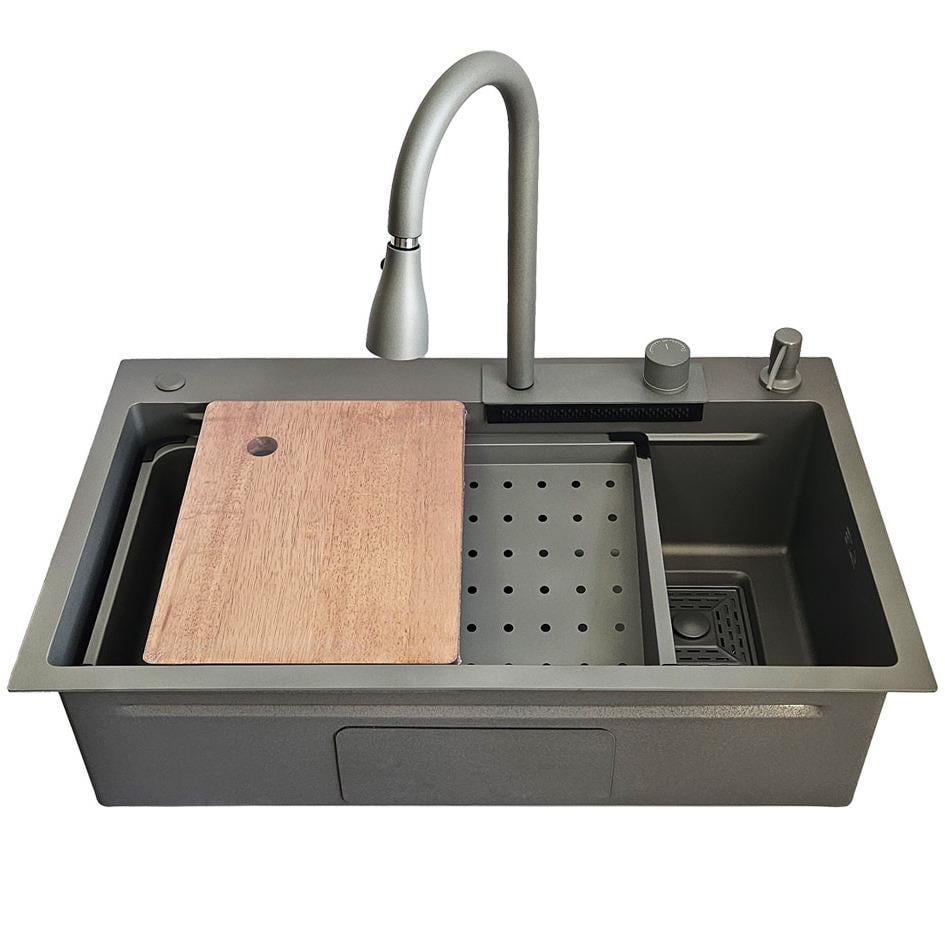 Мойка кухонная ITAL нержавеющая сталь ID7545-GC 750x450 мм прямоугольная 0,8 мм (238563)