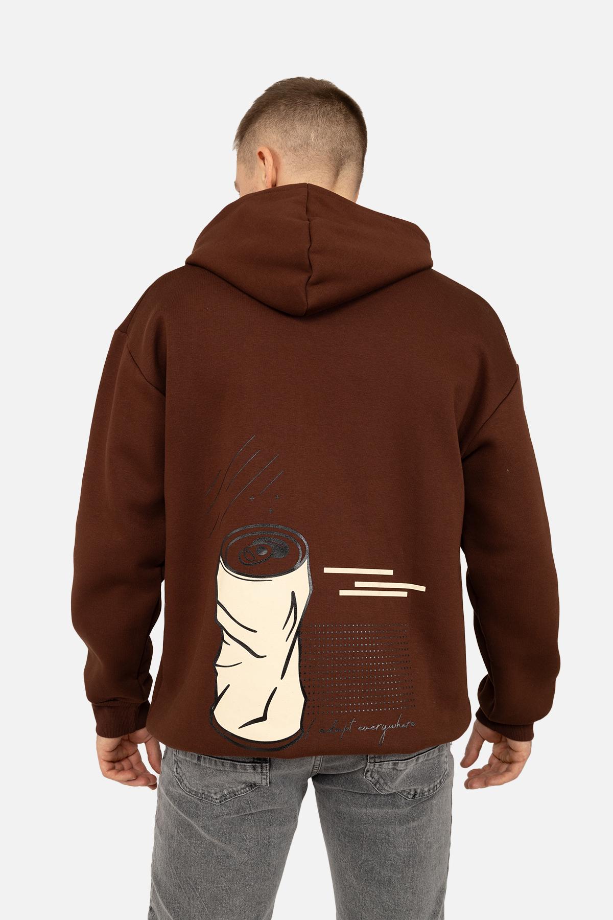 Худі чоловічий ЦБ-00262206 р. 50 Коричневий (SKT001026155) - фото 4 Худі чоловічий ЦБ-00262206 р. 50 Коричневий (SKT001026155) - фото 4