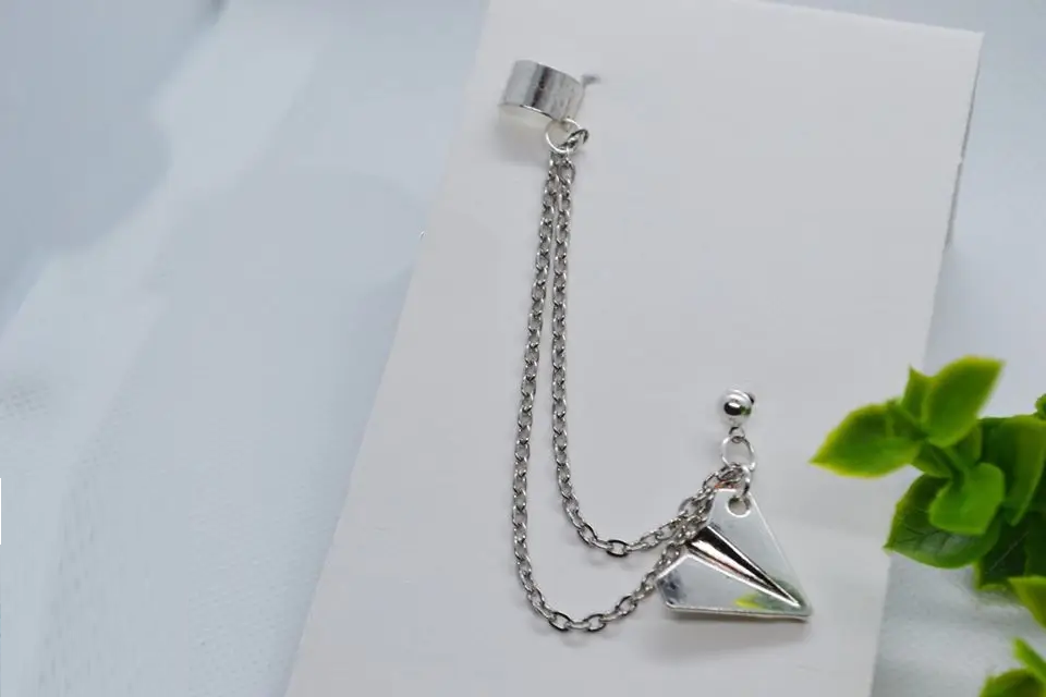 Сережка каф літачок літак 1 шт. Сріблястий (1135163460)
