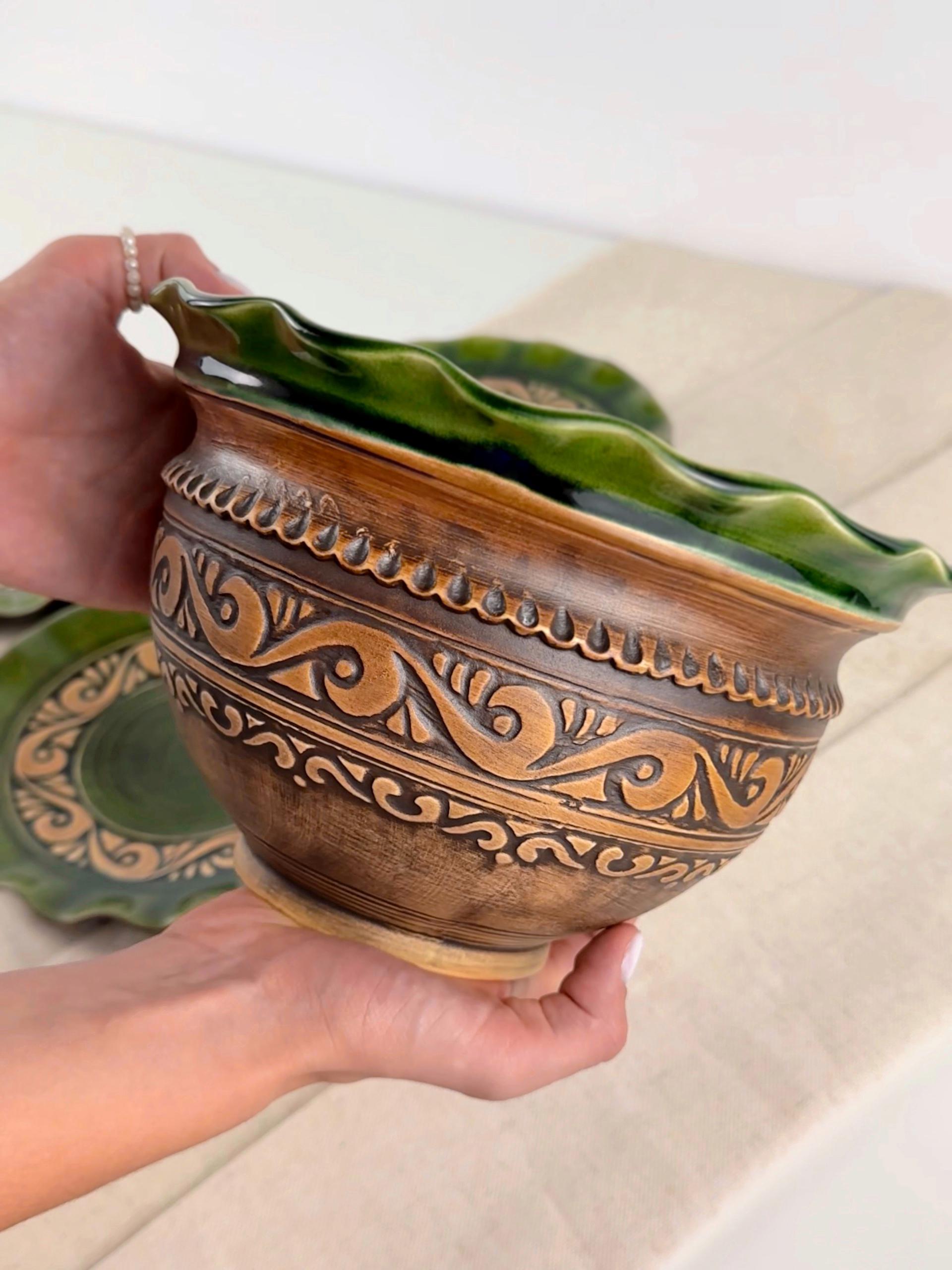 Набор рождественской керамической посуды Шляхтянский для угла на 12 человек Коричневый (7019-39) - фото 4