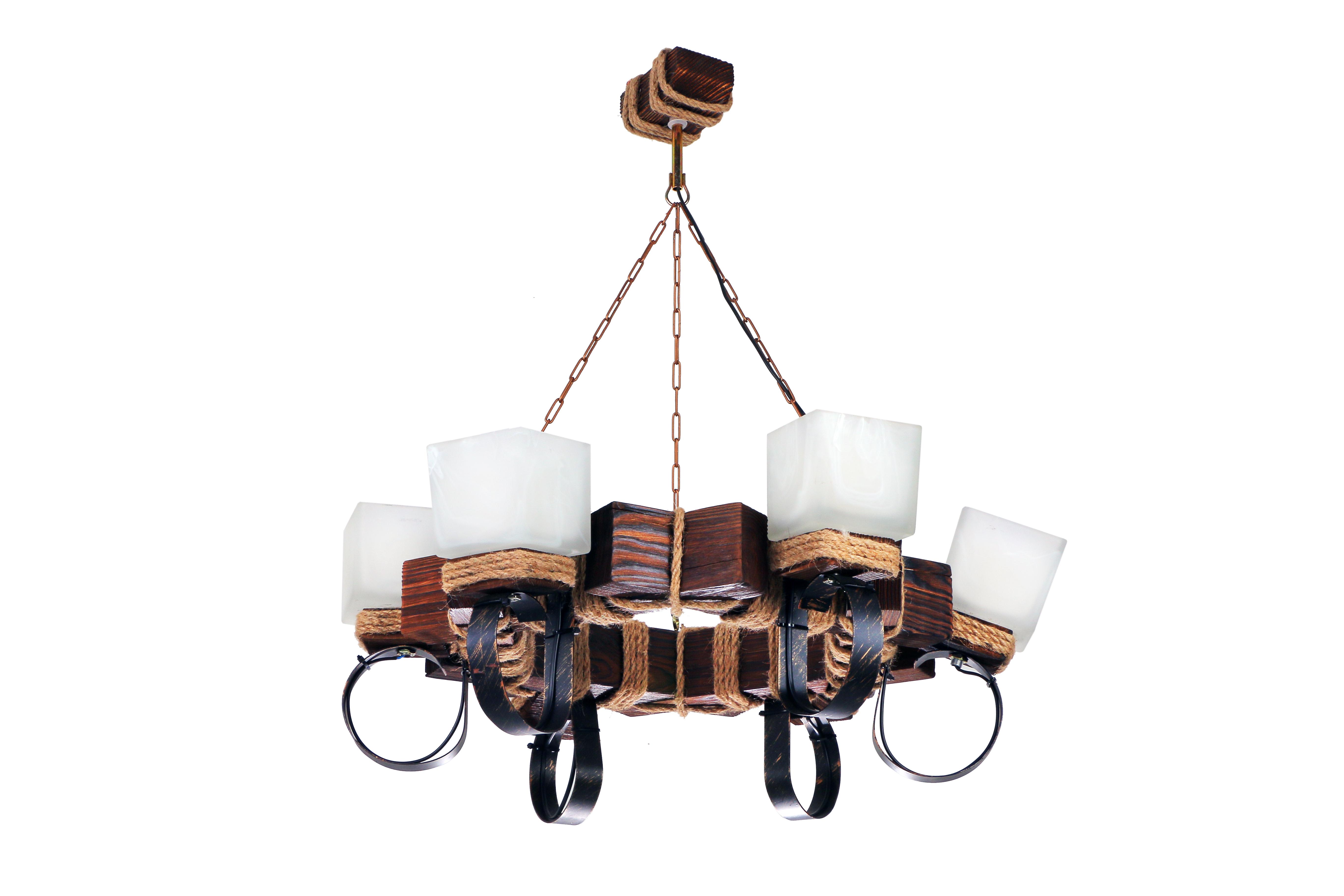 Люстра деревянная Sirius E14 темный обжиг (S7017/6)