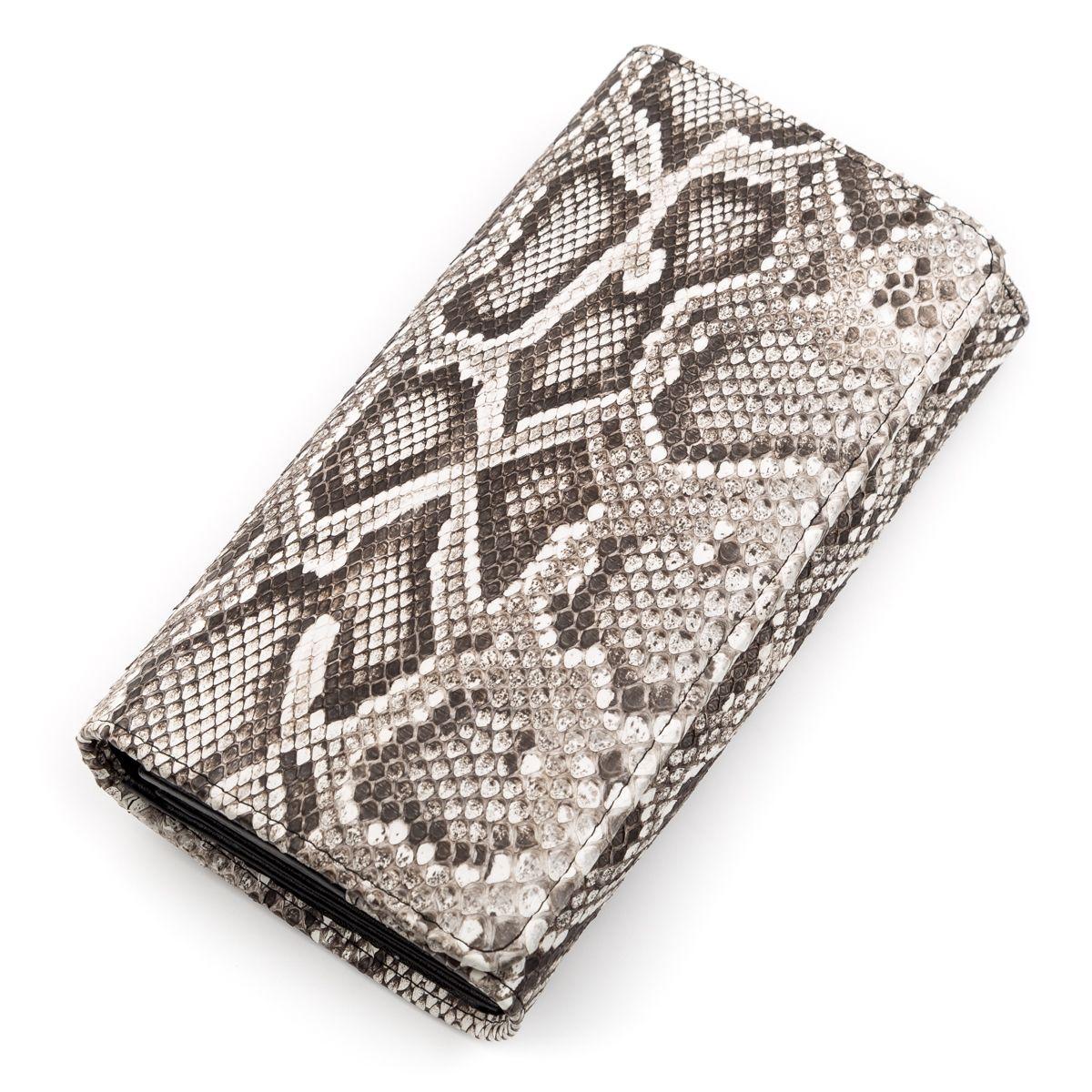 Кошелек женский Ekzotic Leather из кожи питона Серый (snw 63)