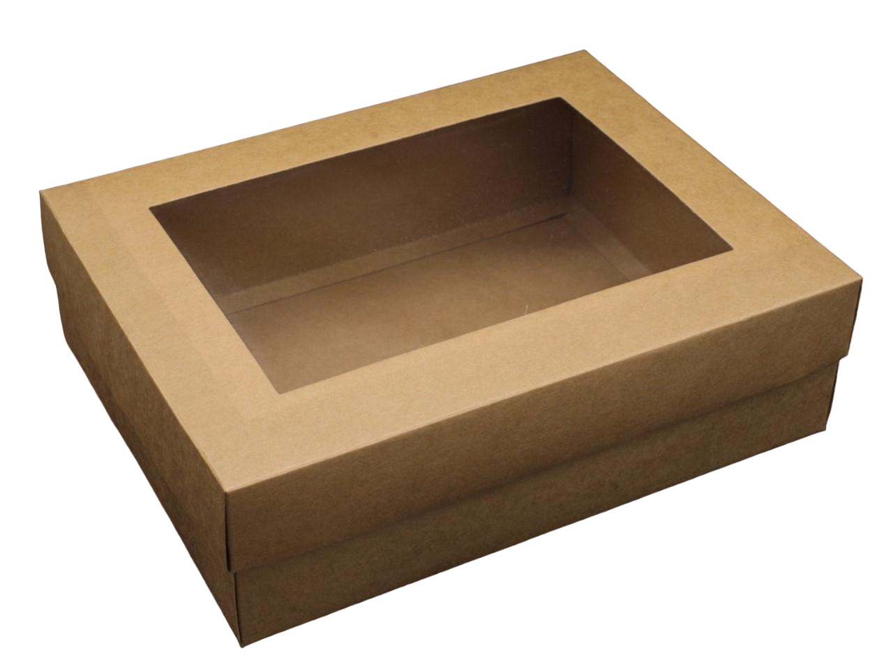 Коробка подарочная сборная с окошком на крышке 30х23х9 см Крафт (OA-7) - фото 1 Коробка подарочная сборная с окошком на крышке 30х23х9 см Крафт (OA-7) - фото 1