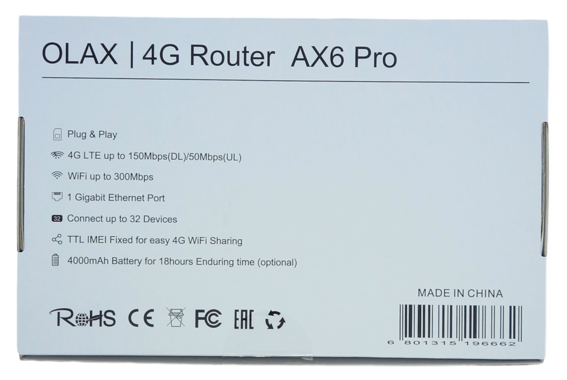 WI-FI роутер 4G Olax AX6 PRO з 3G/4G модемом та двома антенами (11267395) - фото 6 WI-FI роутер 4G Olax AX6 PRO з 3G/4G модемом та двома антенами (11267395) - фото 6