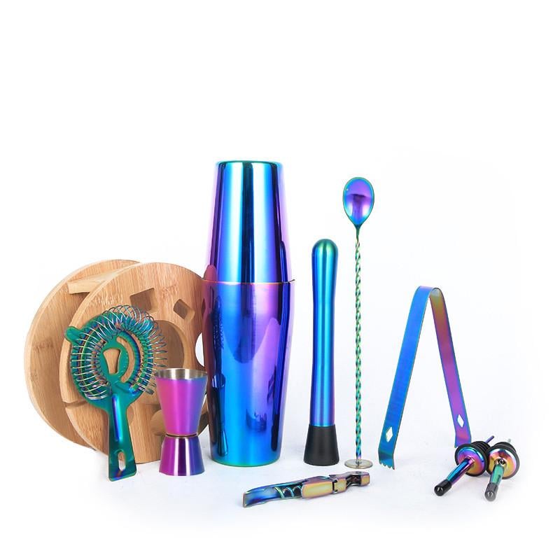 Набор для бара Lesko KM-TZS114 из нержавеющей стали 11 пр. Rainbow (2662870050)
