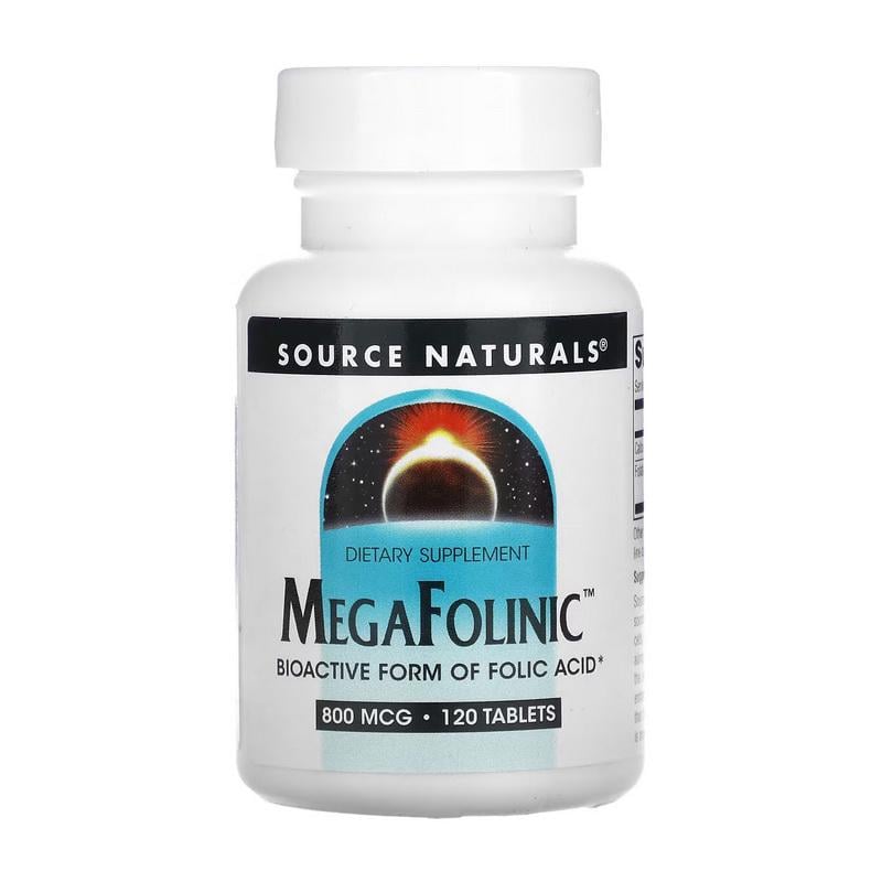 Фолиновая кислота Source Naturals MegaFolinic 800 mcg 120 табл.
