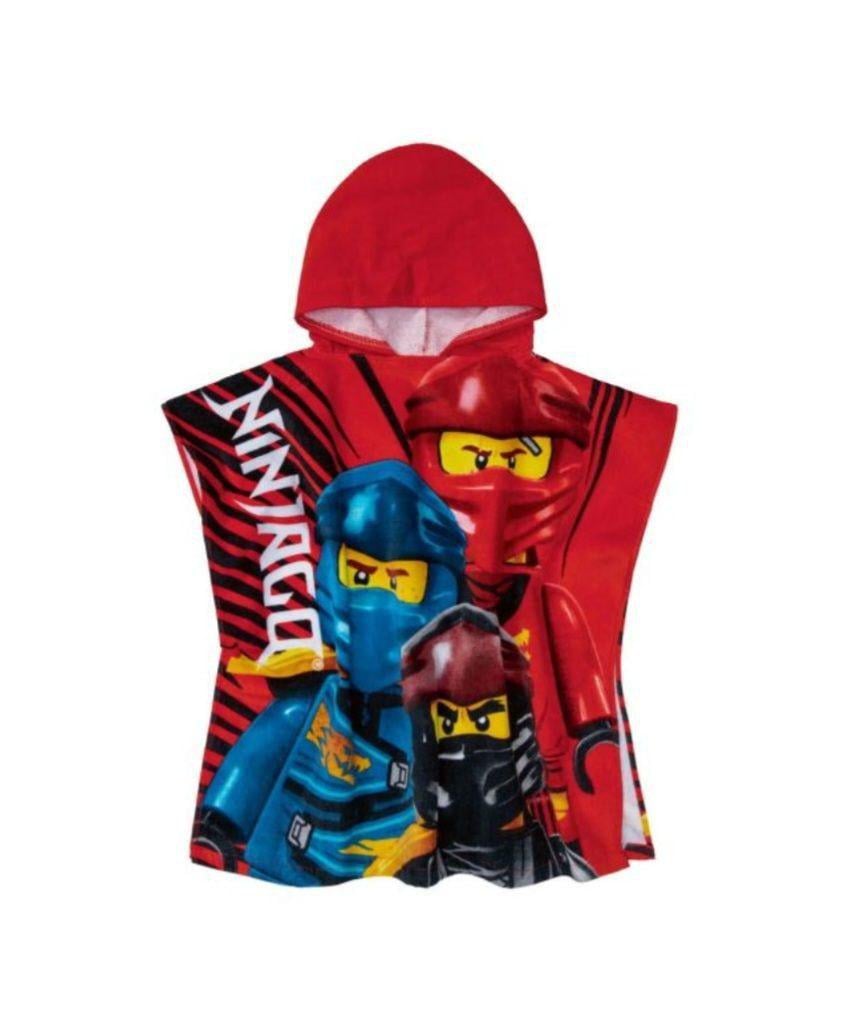 Полотенце-пончо детское Ниндзяго с капюшоном Красный (381)