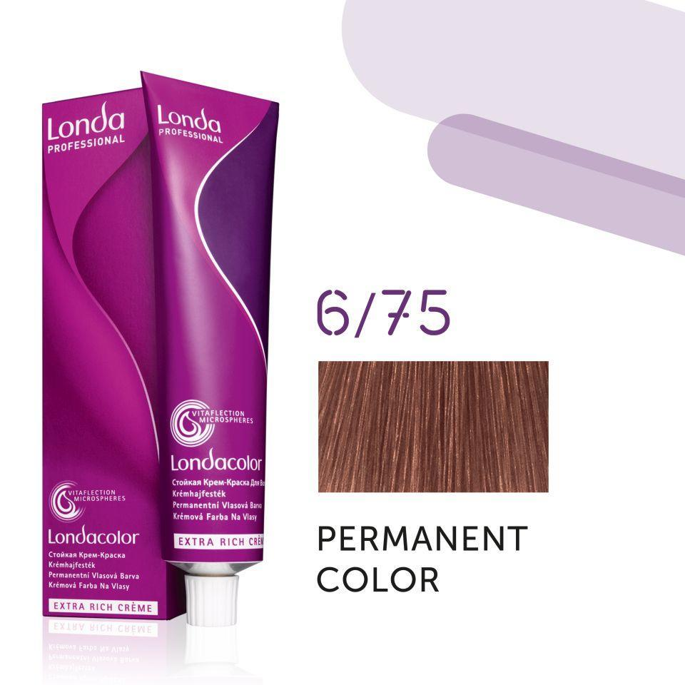 Краска для волос Londa Professional Permanent Color Extra Rich Creme 6/75 Dark blonde brown red 60 мл - фото 2