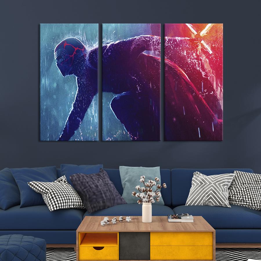 Картина на холсте триптих Кайло Рен 156x100 см (1510-31)