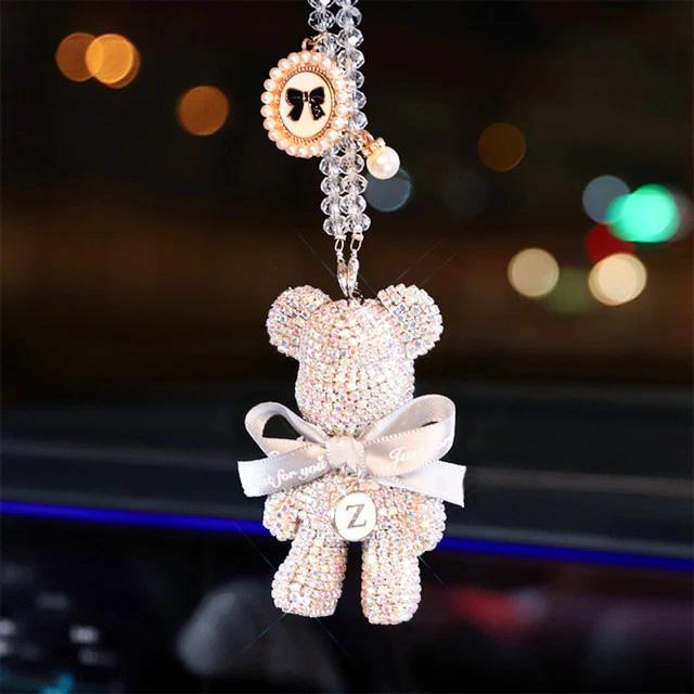 Ароматизатор автомобильный Мишка с бантом подвесной Белый (79260910) - фото 2