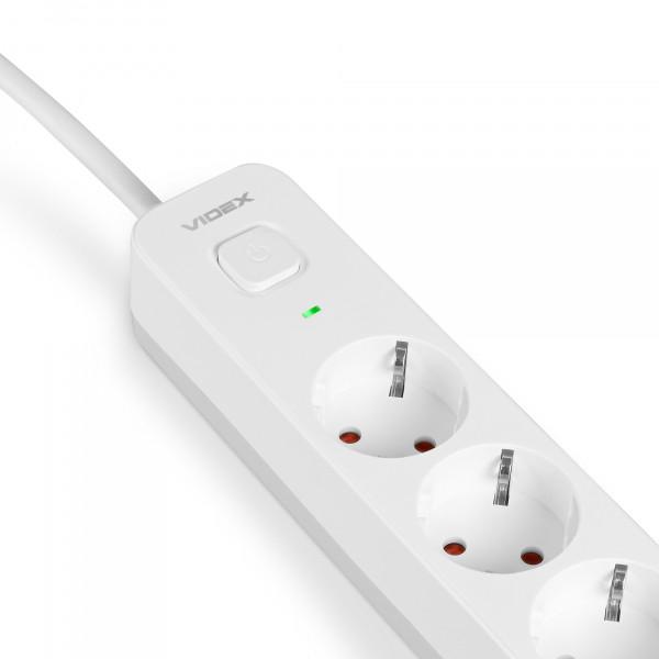 Сетевой удлинитель Videx ONCORD с/с 3п 3 м 3x1,5 мм с кнопкой White (2306221537) - фото 3 Сетевой удлинитель Videx ONCORD с/с 3п 3 м 3x1,5 мм с кнопкой White (2306221537) - фото 3