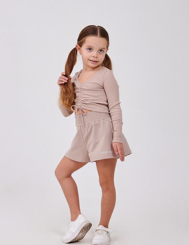 Шорты для девочки Smil Стрейчевой футер 152 см Капучино (112477-1)