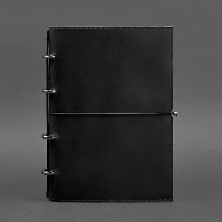 Блокнот шкіряний Софт-бук 9.0 Crazy Horse А4 на кільцях в м'якій обкладинці Чорний (A-027497) - фото 5 Блокнот шкіряний Софт-бук 9.0 Crazy Horse А4 на кільцях в м'якій обкладинці Чорний (A-027497) - фото 5