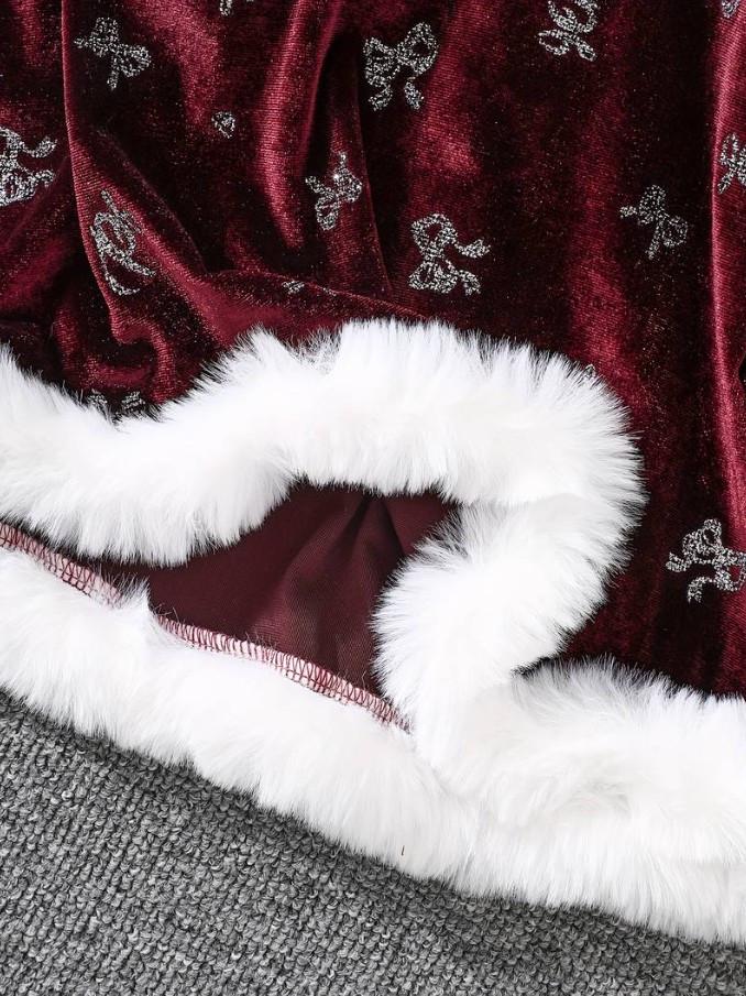 Платье детское бархатное с белым мехом Рождественская принцесса на 6 лет 116 см (2817244100) - фото 2 Платье детское бархатное с белым мехом Рождественская принцесса на 6 лет 116 см (2817244100) - фото 2