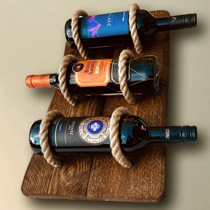 Полка для вина настенная из дерева Кадате Терракот (ПНК-026532)