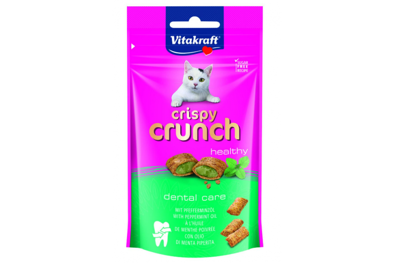 Ласощі для кішок Vitakraft Crispy Crunch подушечки для зубів м'ята 60 г (28813)