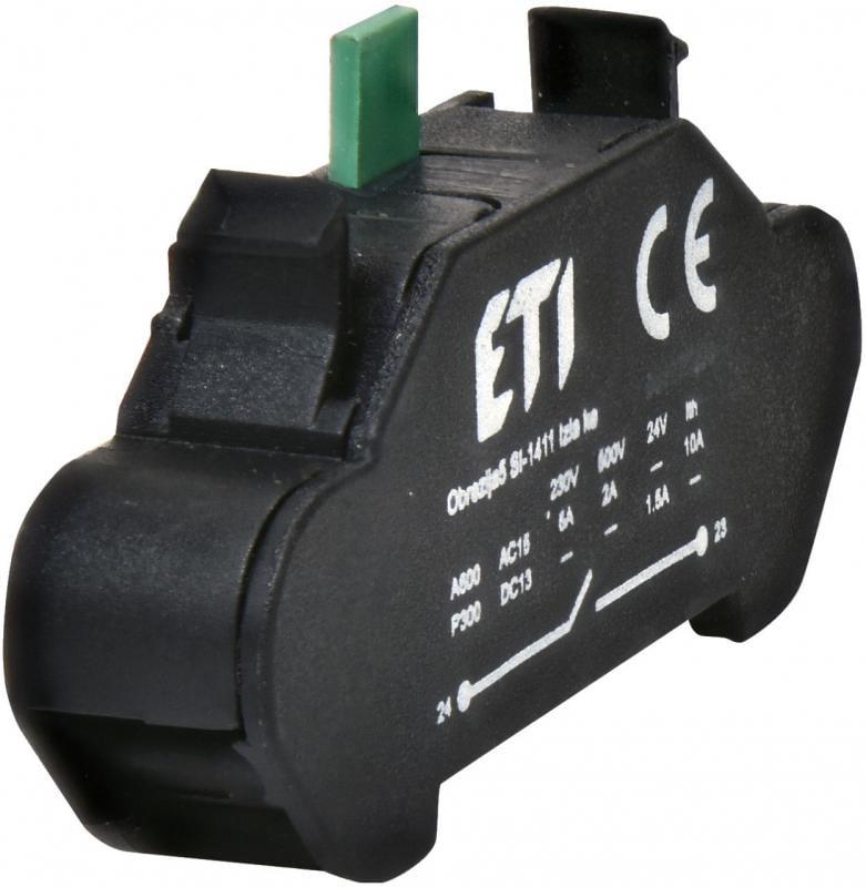 Контактний блок ETI ESL-NO 1NO 6A 230V AC/DC пружинні клеми для кнопок EG (4771639)