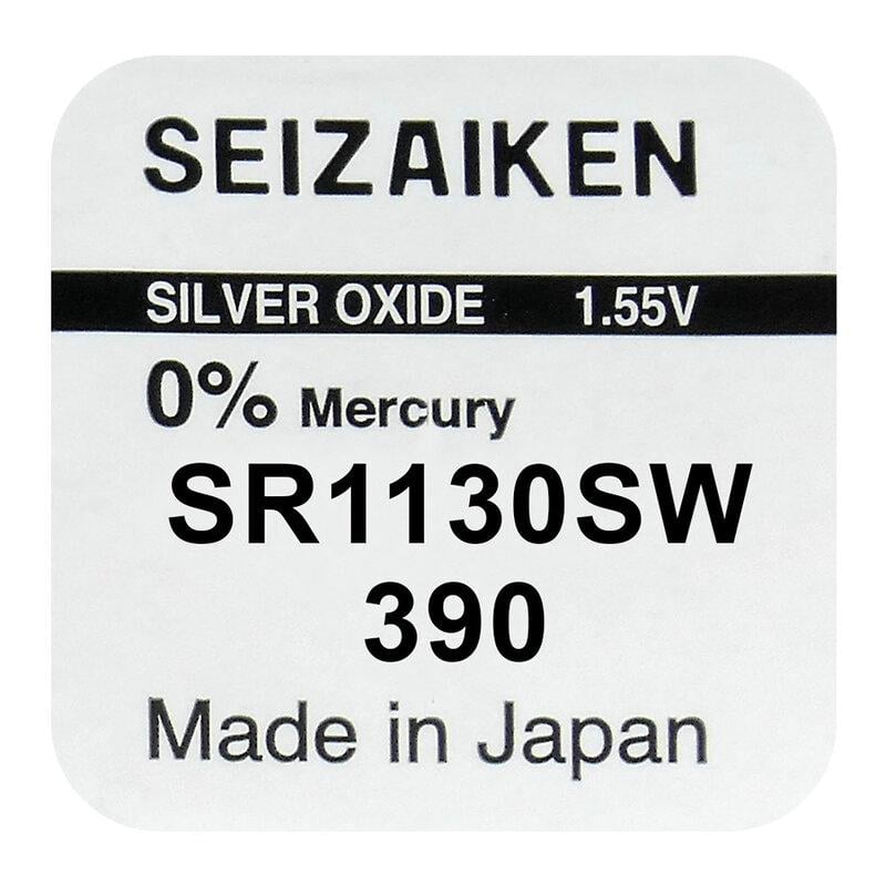 Батарейки срібно-цинкові Seiko 390 SR1130SW/SR54 1,55V 10 шт. (23361155)