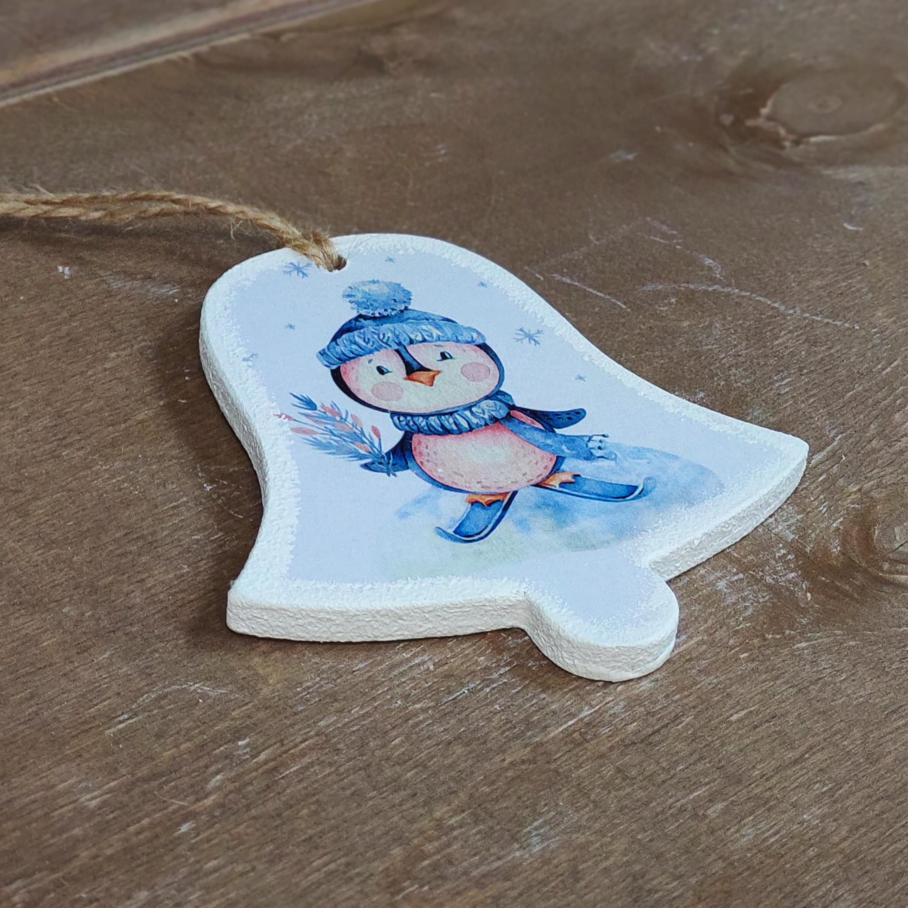 Елочные игрушки из дерева GrayCat Колокольчик 9 см ручной работы