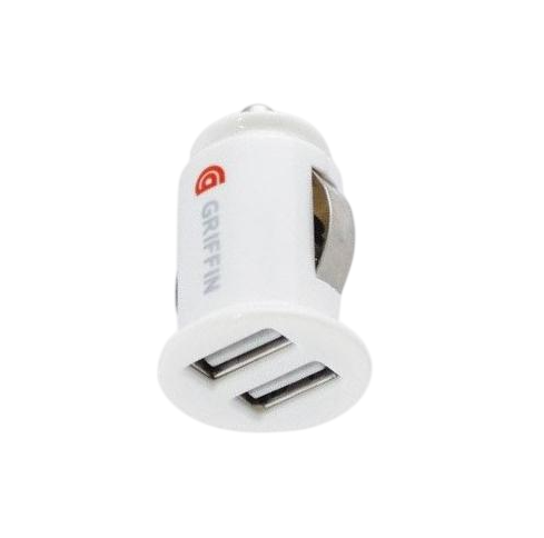 Зарядний пристрій автомобільний від прикурювача Griffin з 2 USB White (000022086)