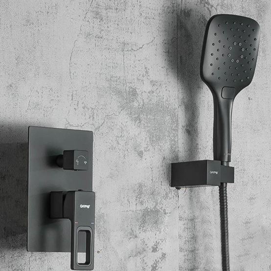 Душевая система встраиваемая Gappo G17 G7117-6 излив-переключатель на лейку 3-функции Черный - фото 4