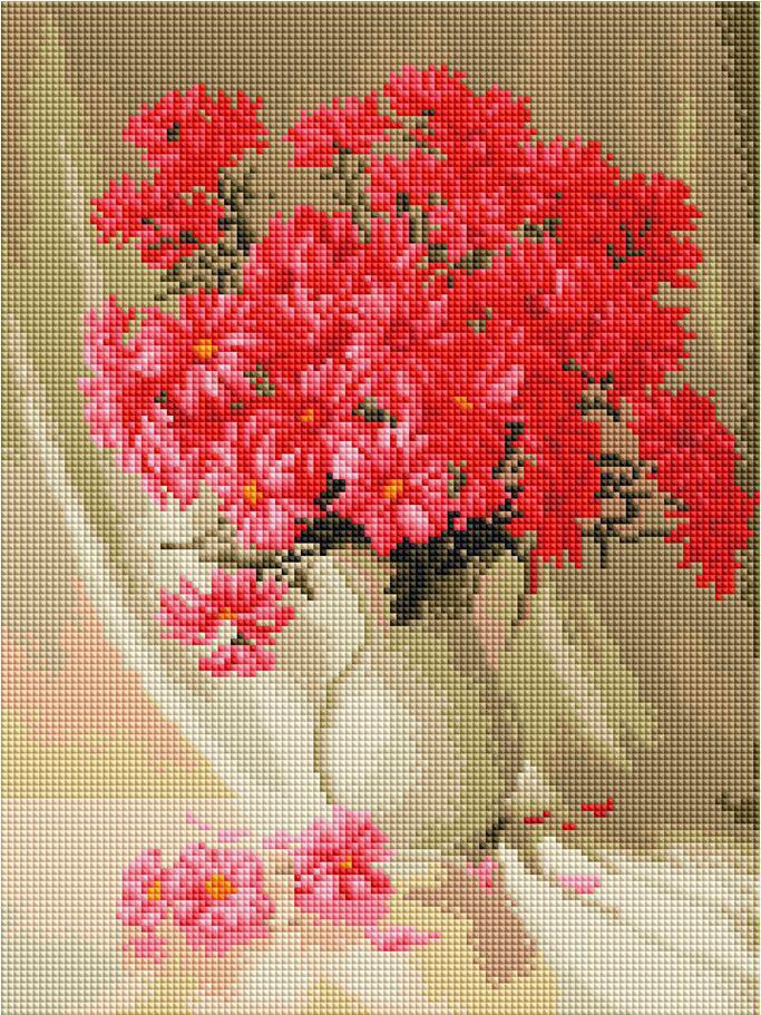 Алмазная мозаика ColorArt Цветы в вазе 30х40 см (ST424)