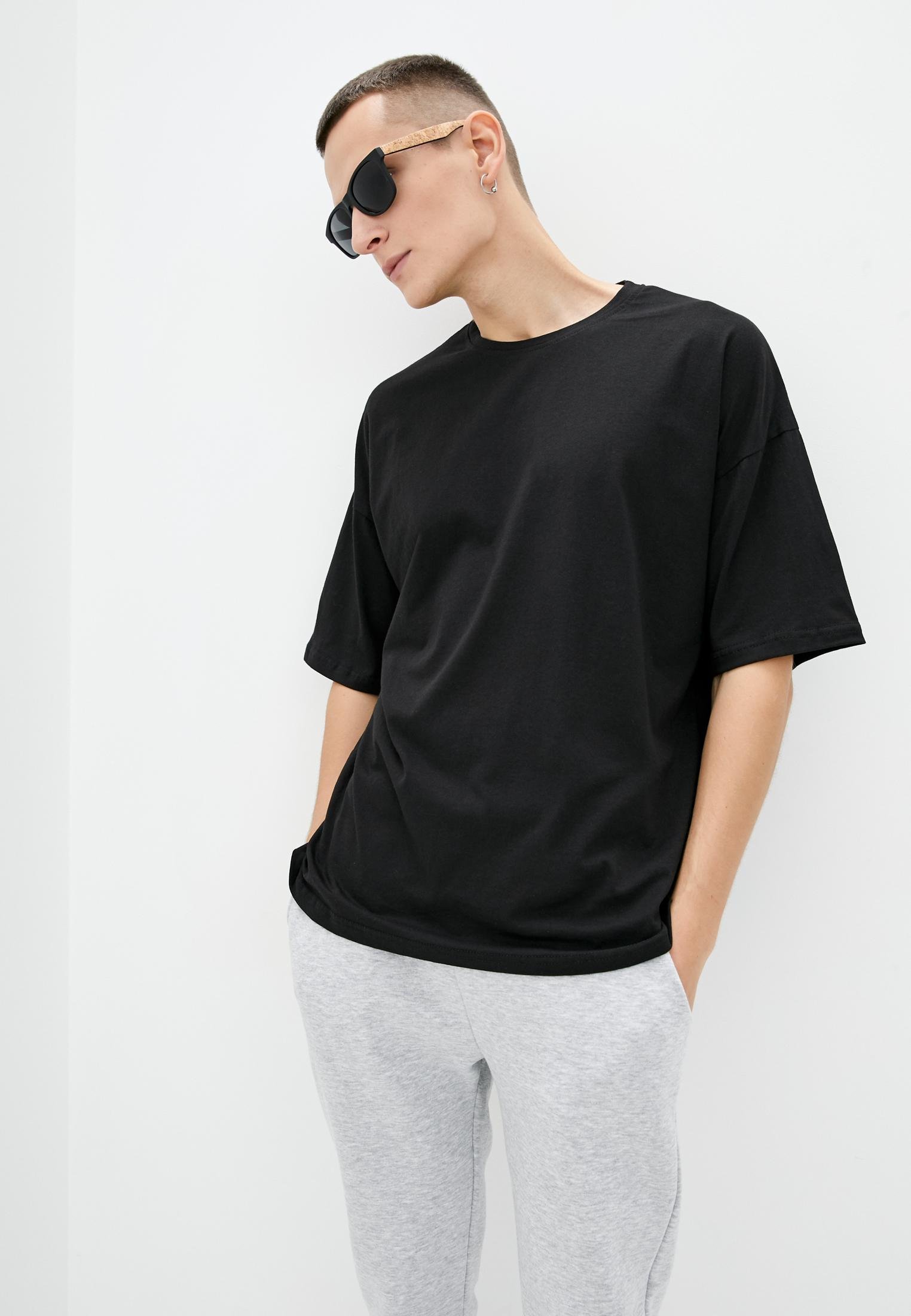 Мужская футболка Hibrand Оверсайз XL Черный (Mn050) - фото 4 Мужская футболка Hibrand Оверсайз XL Черный (Mn050) - фото 4