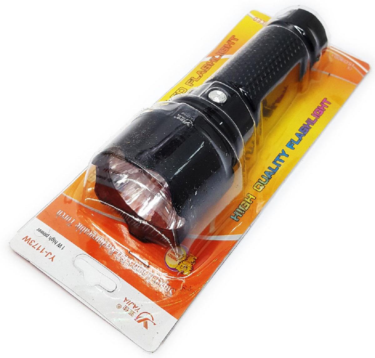 Фонарь аккумуляторный Yajia 1 LED 1W Черный (Y1173BK)