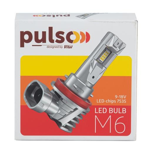 Лампы Pulso M6-H7/LED-chips 7535/9-18v/2x28w/6000Lm/6500K (M6-H7) - фото 3 Лампы Pulso M6-H7/LED-chips 7535/9-18v/2x28w/6000Lm/6500K (M6-H7) - фото 3