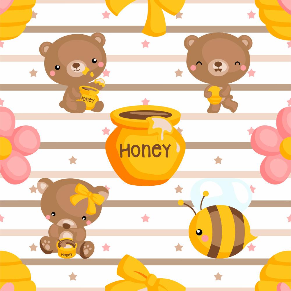 Картина по номерам Strateg Медведи с медом с лаком 30x30 см (Str-ES-0854)