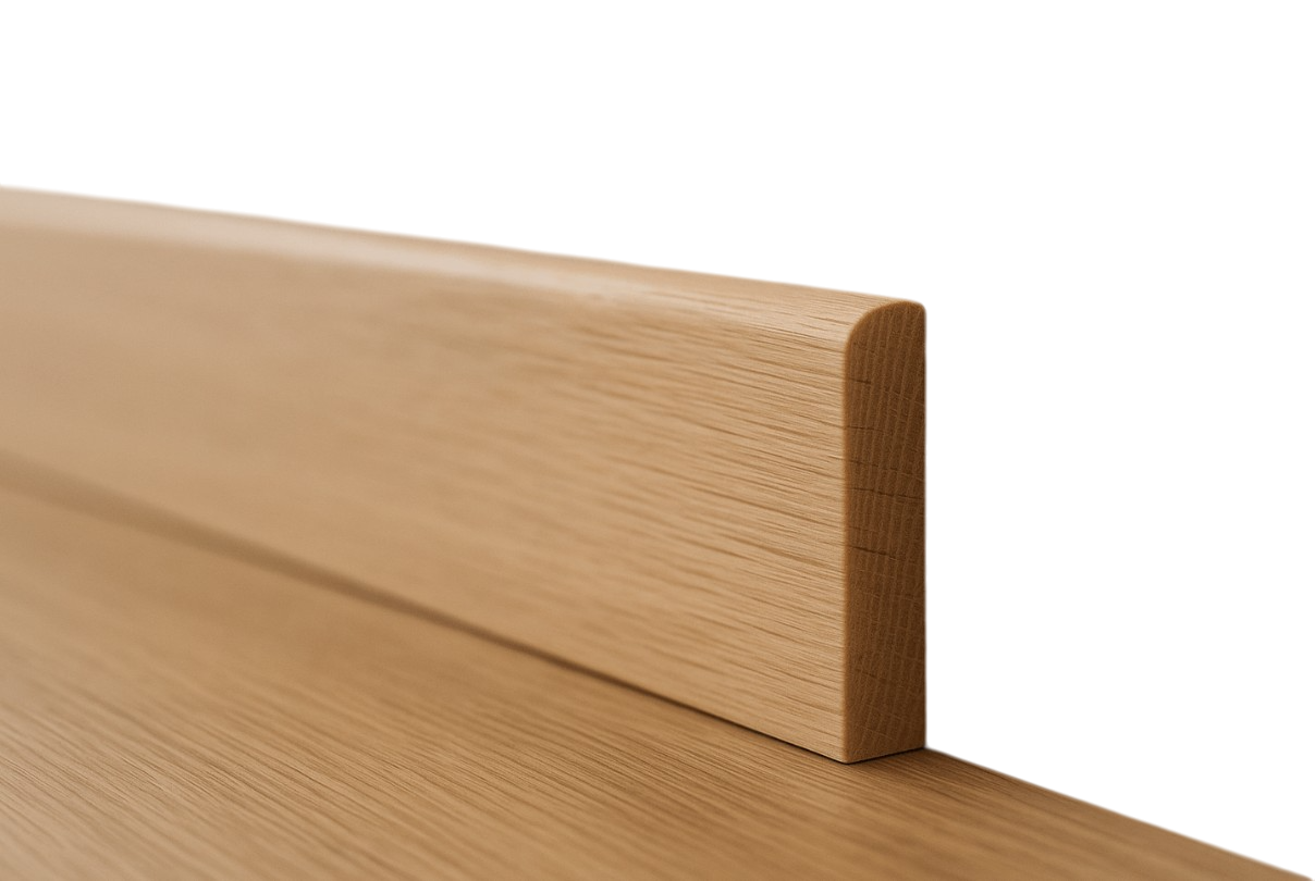 Плинтус деревянный из дуба Классик под покраску 58х10 мм (29954679)