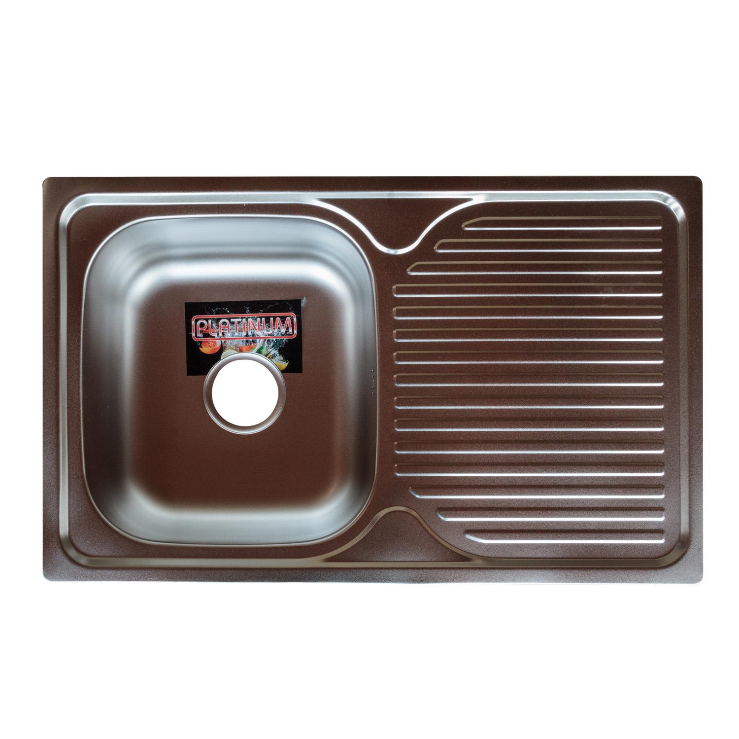 Мойка кухонная Platinum Микродекор 7848 прямоугольная снержавеющей стали 0,8/180 мм (000019704) Мойка кухонная Platinum Микродекор 7848 прямоугольная снержавеющей стали 0,8/180 мм (000019704)