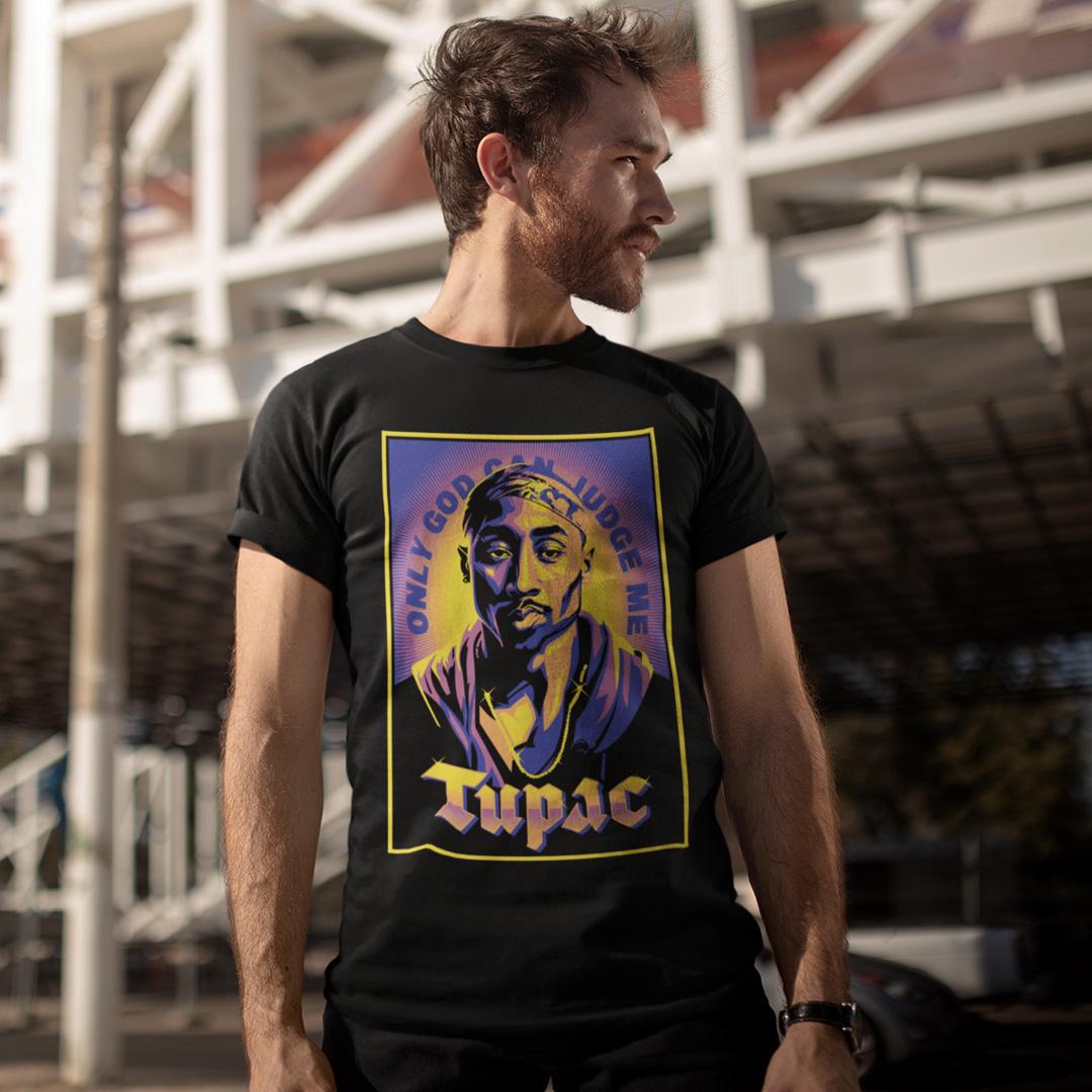 Футболка унісекс Tupac Only God Can Judge Me 4XL Чорний (00000009756)