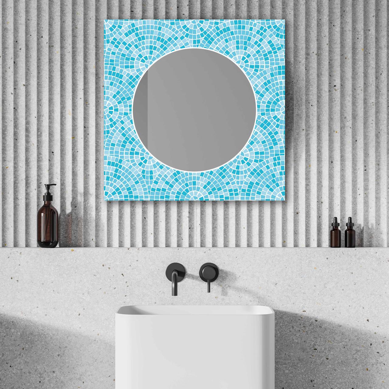 Зеркало на стену NovellaPrint с рисунком плитки квадратное 50х50 см (2002.4) Зеркало на стену NovellaPrint с рисунком плитки квадратное 50х50 см (2002.4)