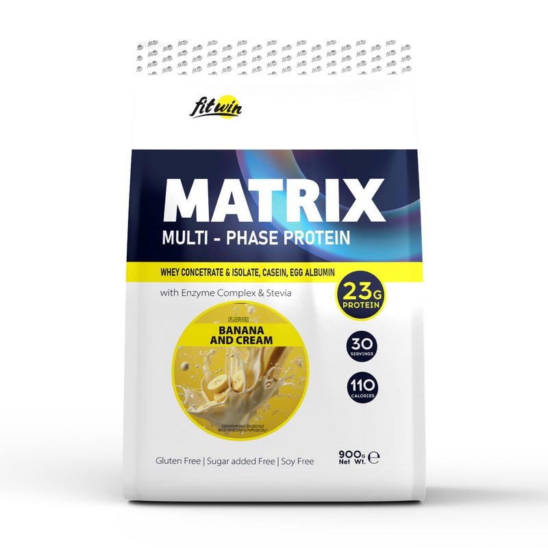 Протеин комплексный FitWin Matrix Multi-Phase Protein 900 г Банан со сливками