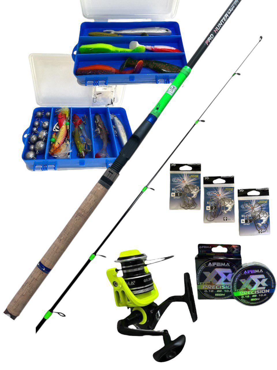 Набір для лову хижака BoyaBy 31в1 спінінг 2,7 м/котушка/шнур/коробка з приманками/грузила/гачки (332145688) Набір для лову хижака BoyaBy 31в1 спінінг 2,7 м/котушка/шнур/коробка з приманками/грузила/гачки (332145688)