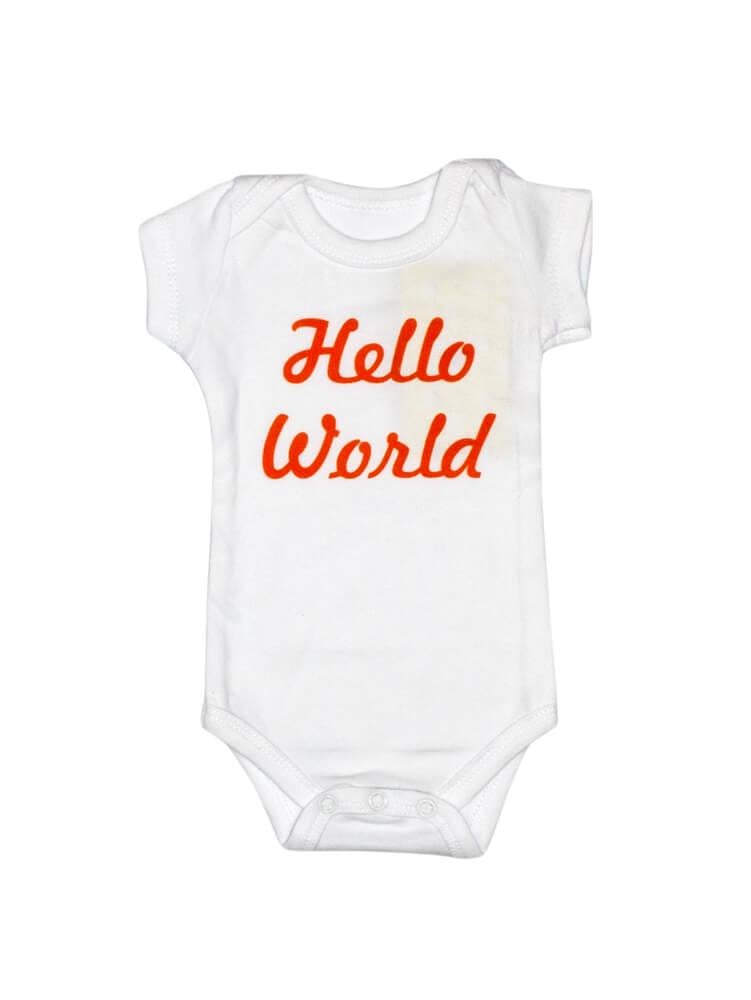 Боди детский Привет Мир 56 см Белый (1605-56)
