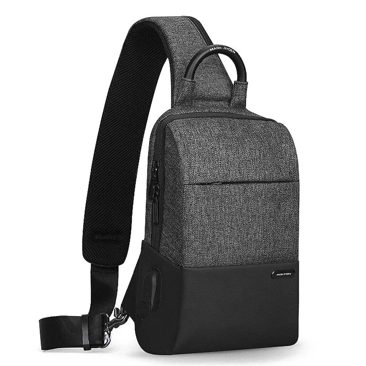 Рюкзак з однією лямкою Mark Ryden Mini Lux MR7558 з USB 6 л Чорний (MR7558-00-2209UA)