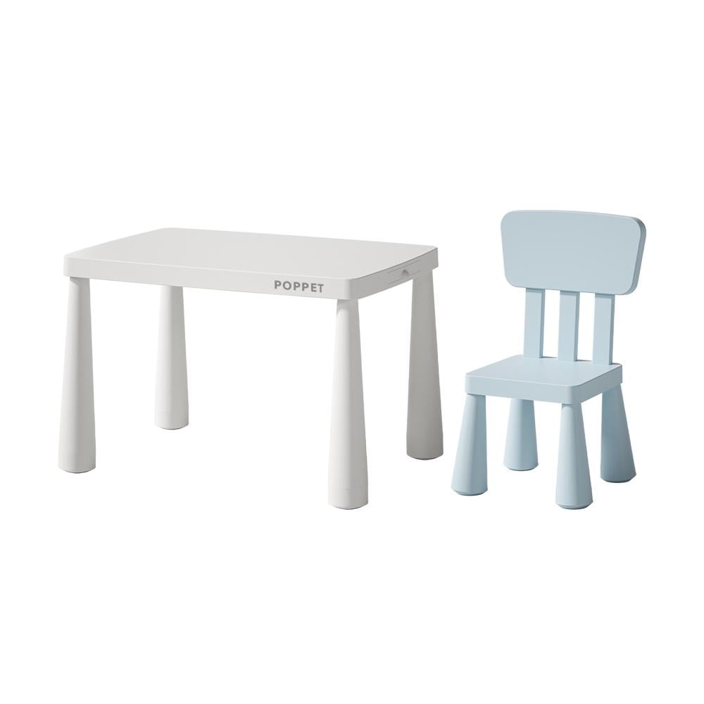 Столик со стульчиком детский Poppet Маммут Уайт Бэйби Блу (PP-012WBB) Столик со стульчиком детский Poppet Маммут Уайт Бэйби Блу (PP-012WBB)
