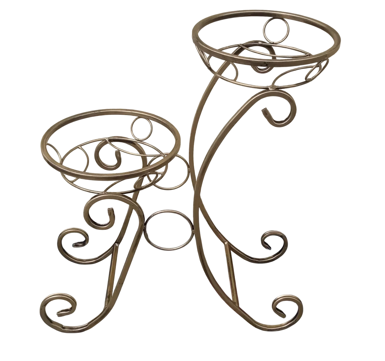 Подставка для цветов Хатинка Сани кованая на 2 вазона d 20 см (CNT00011738)